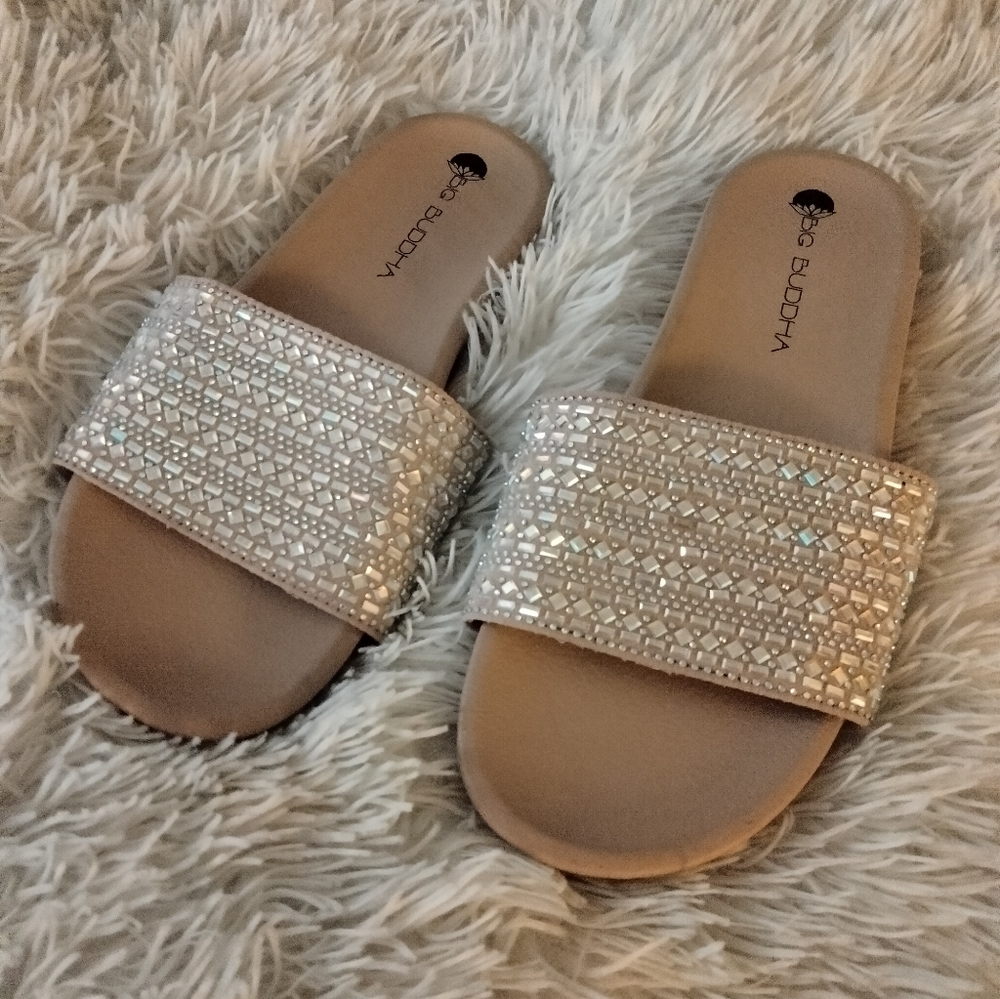 Big Buddha Rhinestone Slides - Picture 6 of 12